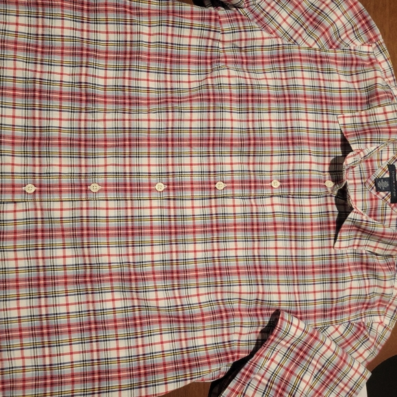Tommy Hilfiger Men’s Shirt Long Sleeve Button-Down Size L/G Plaid NWT Red/white - Picture 5 of 7